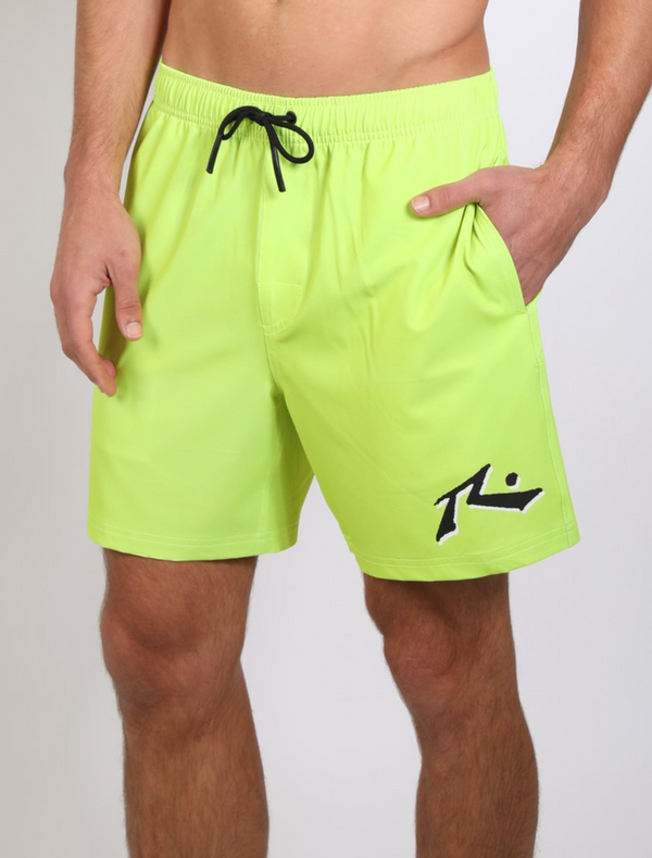 MENS AMPED 17" ELASTIC BOARDSHORT ACID LIME