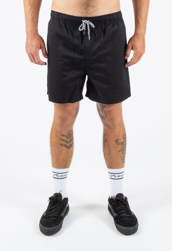 MENS COMEBACK 17" ELASTIC WALKSHORT - BLACK