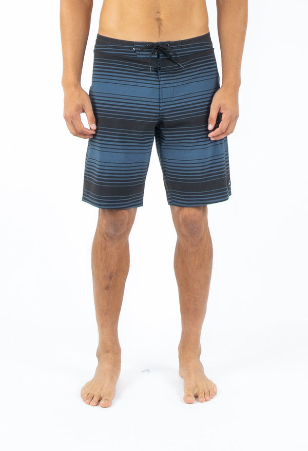 MENS KEYES 20" BOARDSHORT GLUCH STRIPE BLUE