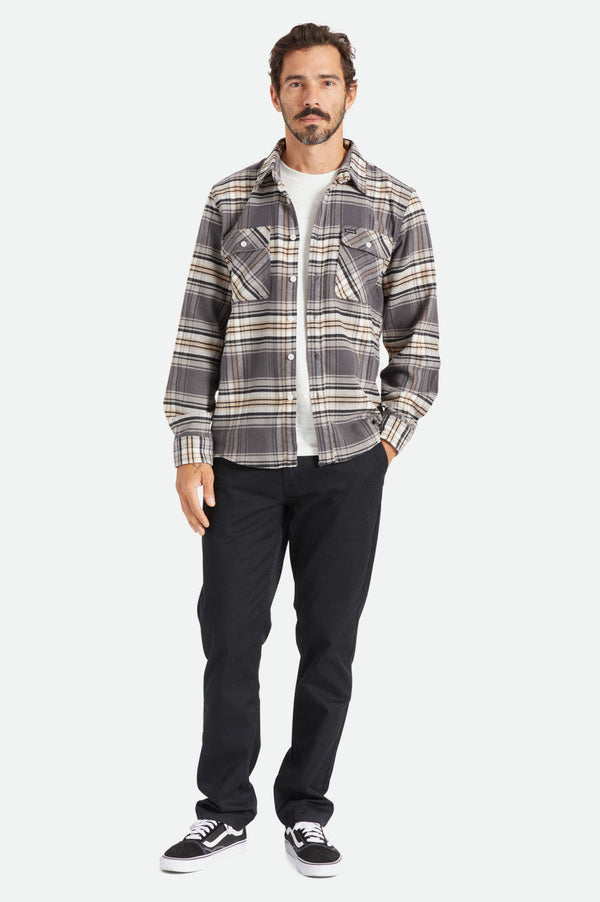 Bowery Stretch L/S Utility Flannel - Black/Charcoal II