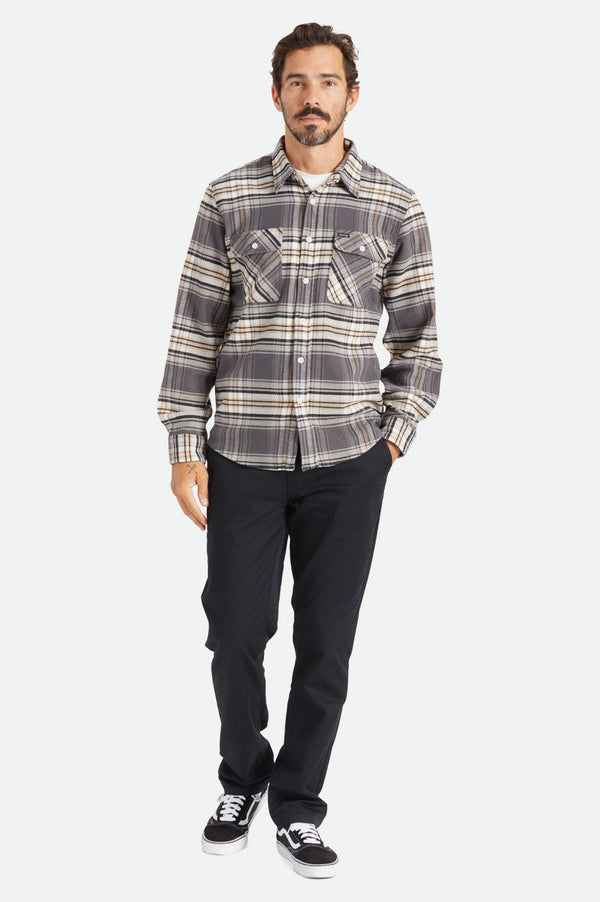 Bowery Stretch L/S Utility Flannel - Black/Charcoal II