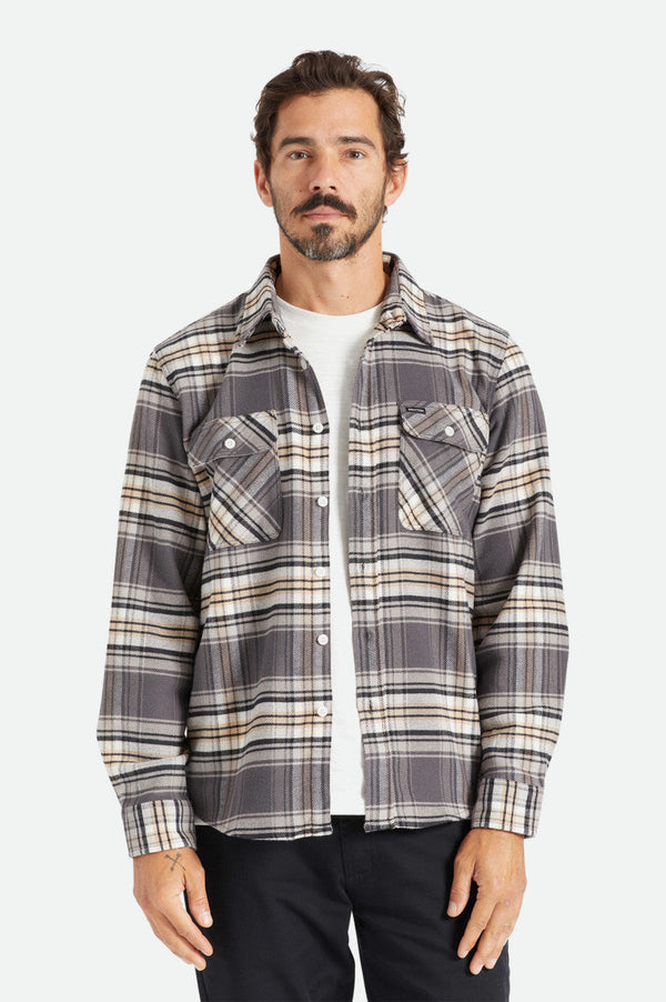 Bowery Stretch L/S Utility Flannel - Black/Charcoal II