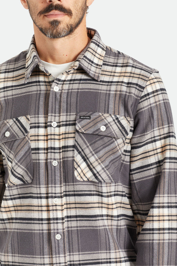 Bowery Stretch L/S Utility Flannel - Black/Charcoal II